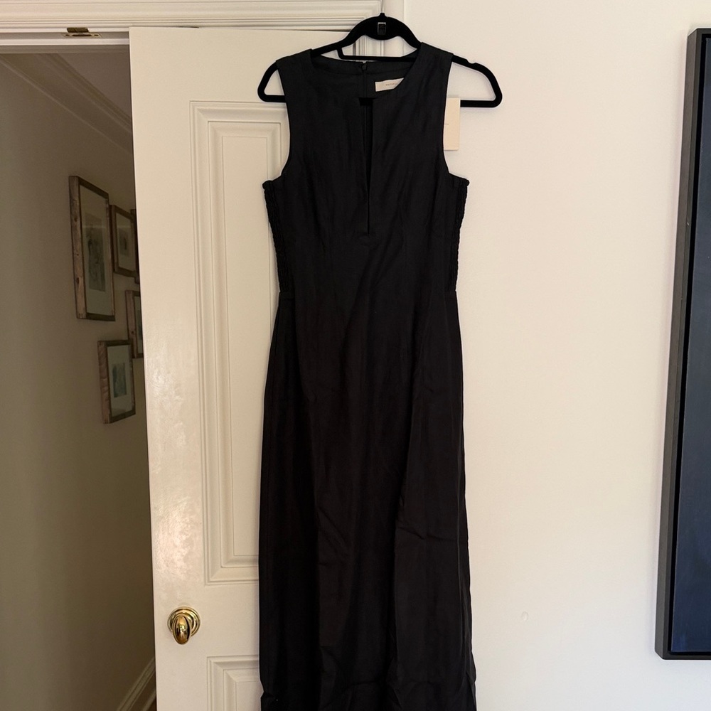 Faithfull the Brand Sleeveless Black Linen Maxi Dress